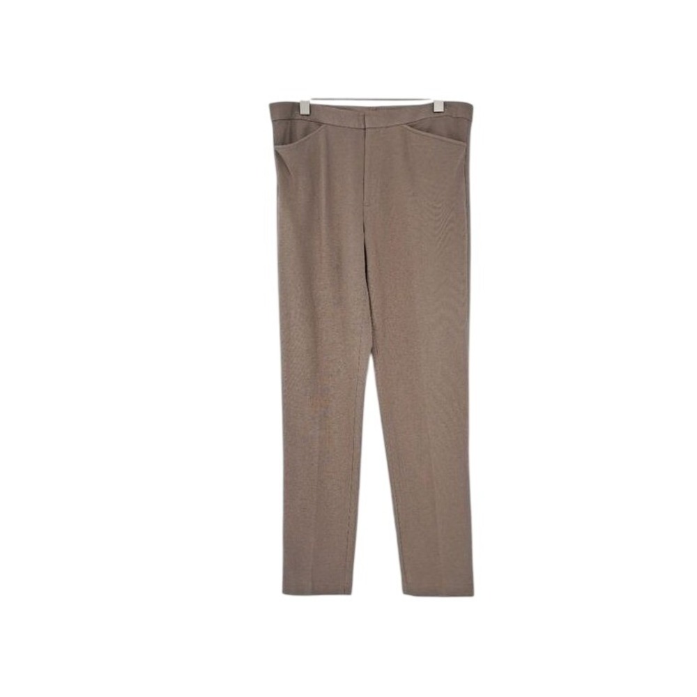 Ralph Lauren Knit Trousers Womens Large Taupe High Rise Straight Leg Ponte Pants
